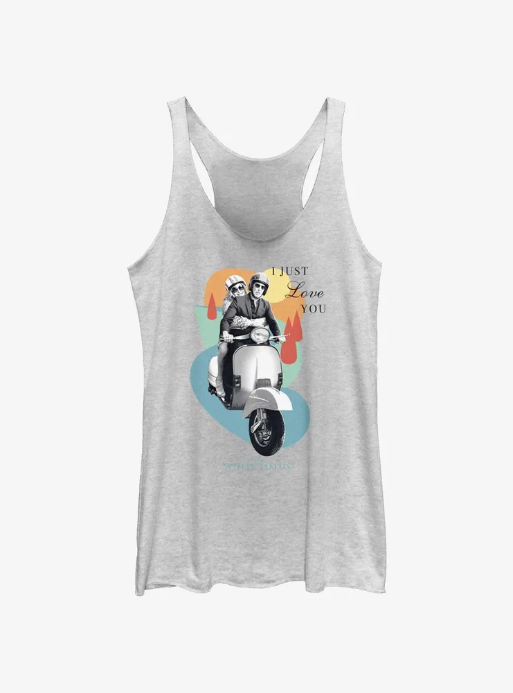 White Lotus Scooter Love Womens Tank Top