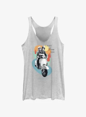 White Lotus Scooter Love Womens Tank Top