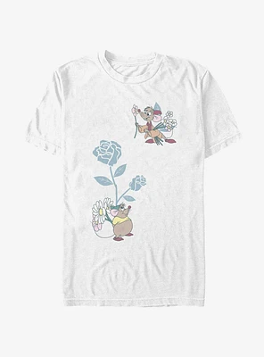 Disney Cinderella Jaq and Gus Mice Flowers T-Shirt