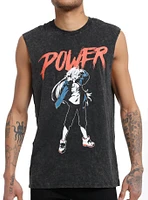 Chainsaw Man Power Dark Wash Muscle Tank Top