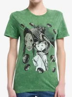 Coraline The Beldam Green Wash Boyfriend Fit Girls T-Shirt