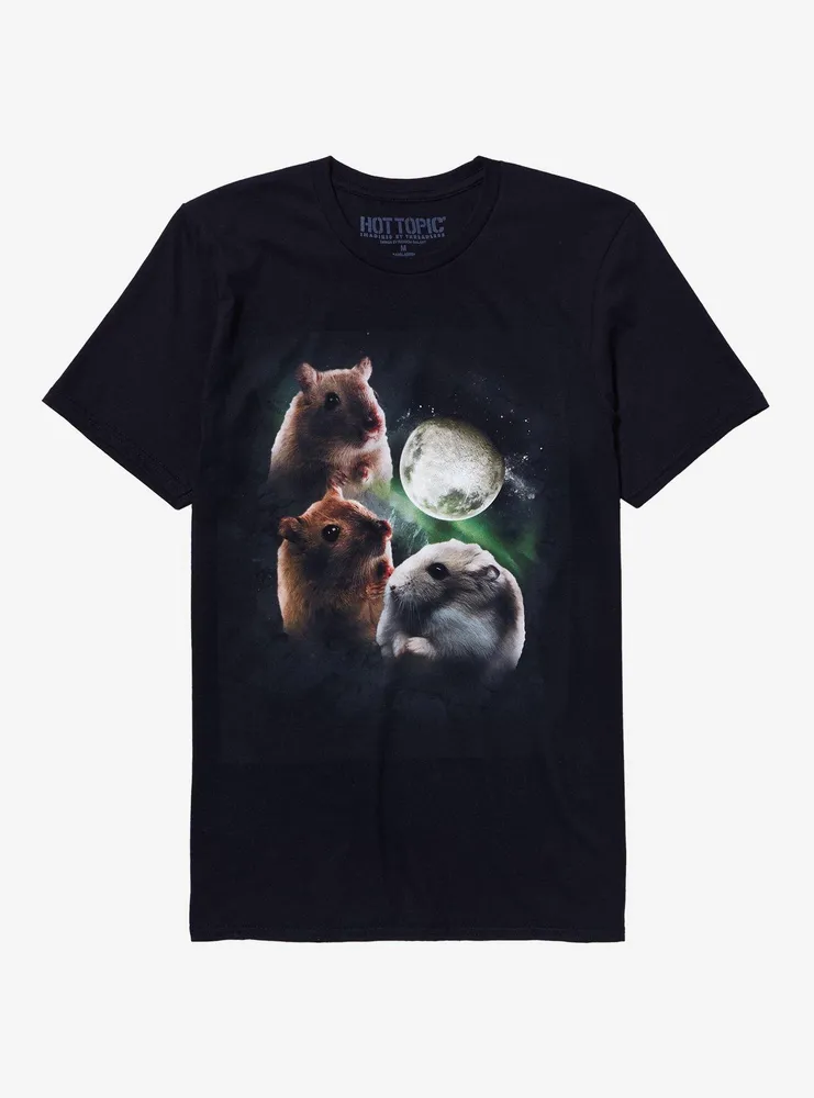 Hamster & Moon Collage Boyfriend Fit Girls T-Shirt By Random Galaxy