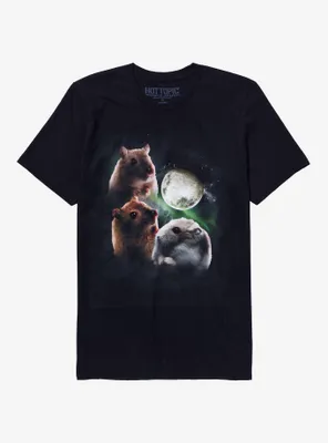 Hamster & Moon Collage Boyfriend Fit Girls T-Shirt By Random Galaxy
