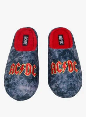 AC/DC Tie-Dye Plush Slippers
