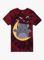 Squishmallows Bat Tie-Dye Boyfriend Fit Girls T-Shirt