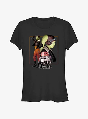 Star Wars Ahsoka Hera Syndulla And Chopper Girls T-Shirt