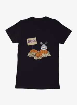 Peanuts Snoopy Pumpkin Patch Boo Womens T-Shirt