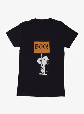 Peanuts Snoopy Boo Sign Womens T-Shirt