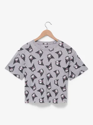 Sanrio Kuromi Faces Allover Print Women's Crop T-Shirt