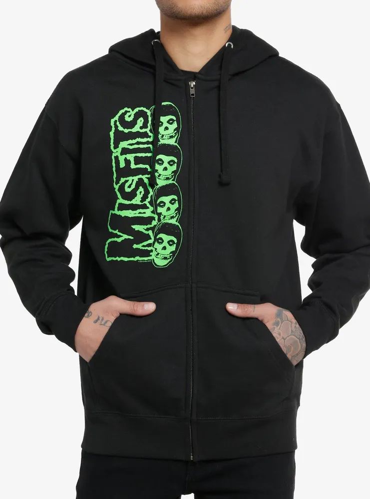 Misfits Green Fiend Skull Hoodie