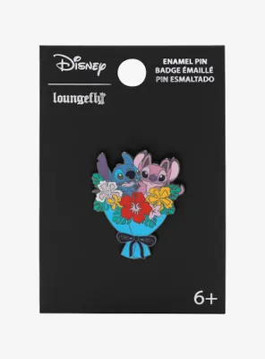 Loungefly Disney Lilo & Stitch Angel & Stitch Bouquet Enamel Pin