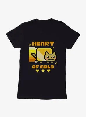 Nyan Cat Heart Of Gold Womens T-Shirt