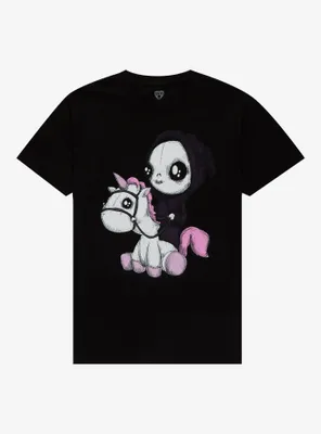 Death & Unicorn T-Shirt By LVB Art