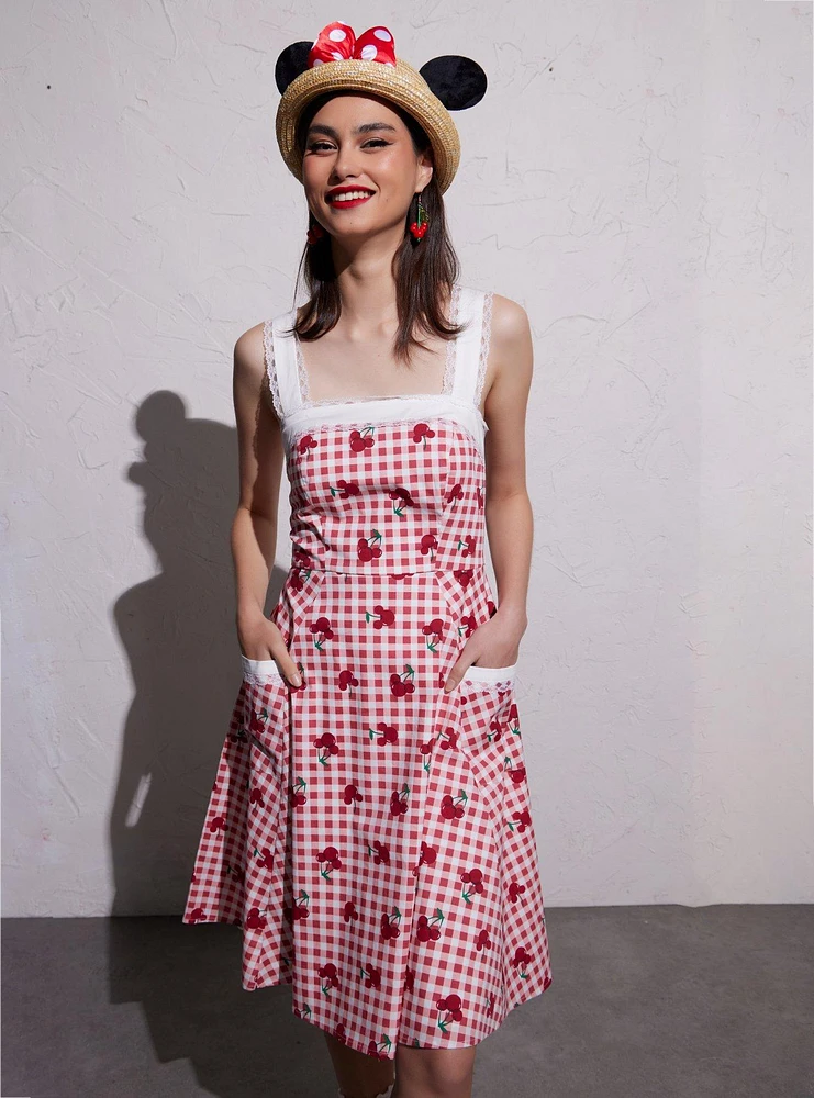 Her Universe Disney Mickey Mouse Cherry Gingham Retro Dress