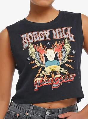 King Of The Hill Bobby Girls Crop Muscle Tank Top