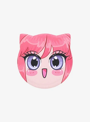 Pink Cat Girl 2 Inch Button
