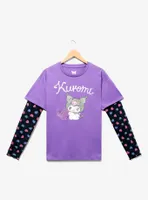 Sanrio Kuromi Mesh Layered Long Sleeve Women's T Shirt — BoxLunch Exclusive