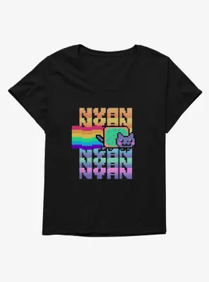 Nyan Cat Pastel Rainbow Womens T-Shirt Plus