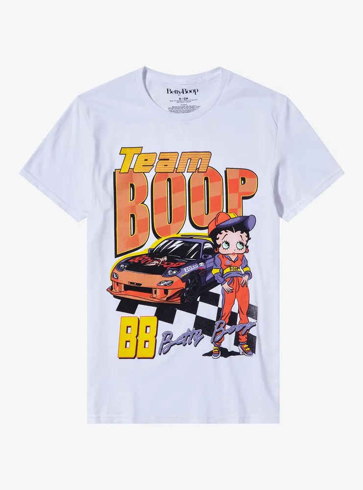 Betty Boop Racing Team Boyfriend Fit Girls T-Shirt