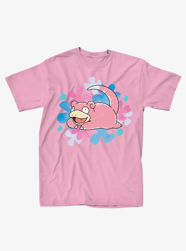 Hot Topic Pokemon Slowpoke Flowers Boyfriend Fit Girls T-Shirt