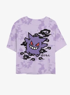 Pokemon Gengar Smoke Tie-Dye Boyfriend Fit Girls T-Shirt