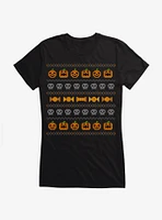 Hot Topic Ugly Chirstmas Pumpkin Skull Candy Girls T-Shirt