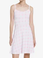 Pastel Pink Gingham Mini Dress