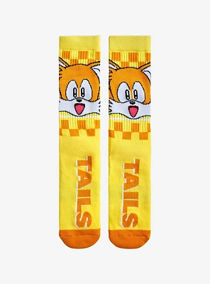 Sonic The Hedgehog Tails Checkered Crew Socks