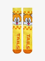 Sonic The Hedgehog Tails Checkered Crew Socks