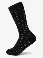 Dot Patterned Black Crew Socks