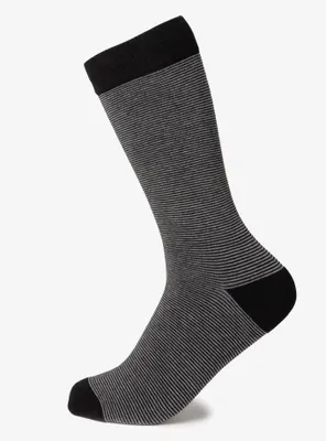 Striped Gray Black Crew Socks