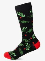 Star Wars The Mandalorian Grogu Holiday Black Crew Socks