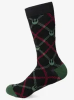 Star Wars Rebel Green Red Plaid Crew Socks