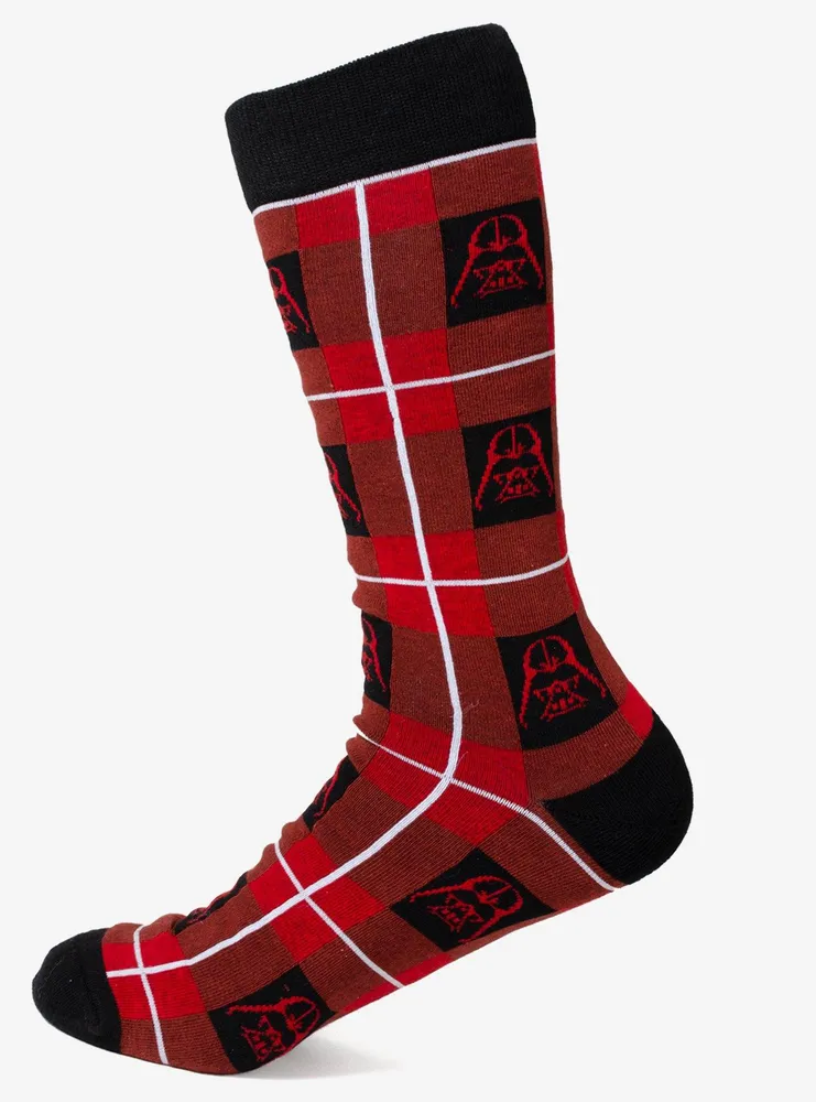 Star Wars Vader Plaid Black Crew Socks