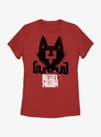 Rebel Moon Fox Stencil Womens T-Shirt