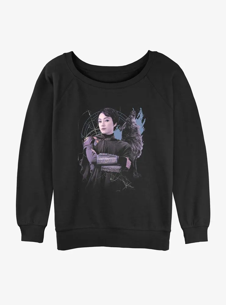 Star Wars Ahsoka Sabine Wren and Loth-Wolf Womens Slouchy Sweatshirt