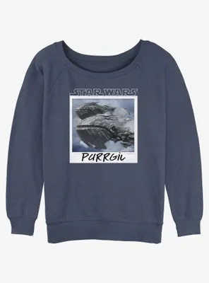 Star Wars Ahsoka Purrgil Polaroid Womens Slouchy Sweatshirt