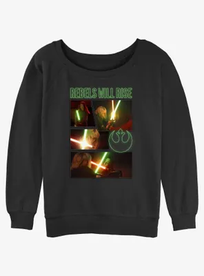 Star Wars Ahsoka Rebels Will Rise Showdown Womens Slouchy Sweatshirt