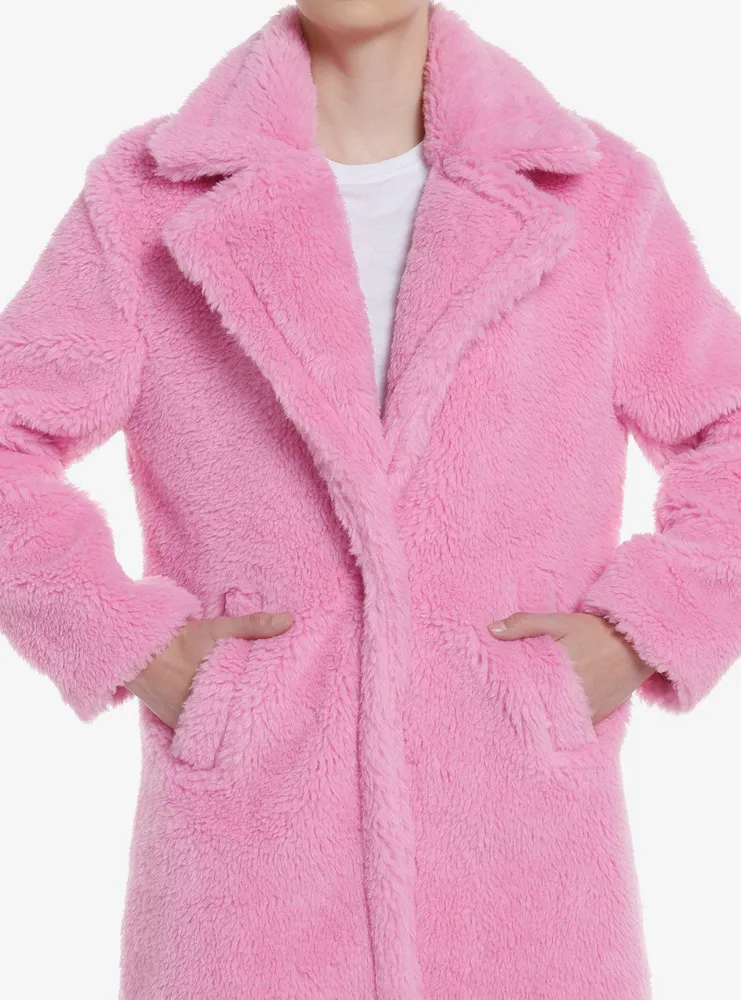 Azalea Wang Pink Faux Fur Girls Coat