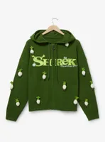 Shrek Logo Onion Knit Zippered Women's Plus Hoodie - BoxLunch Exclusive