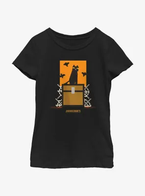 Minecraft Cat And Bats Youth Girls T-Shirt