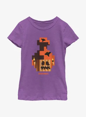 Minecraft Pumpkin And Bats Youth Girls T-Shirt