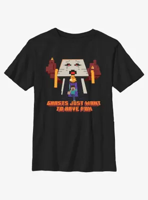 Minecraft Ghasts Just Want To Have Fun Youth T-Shirt