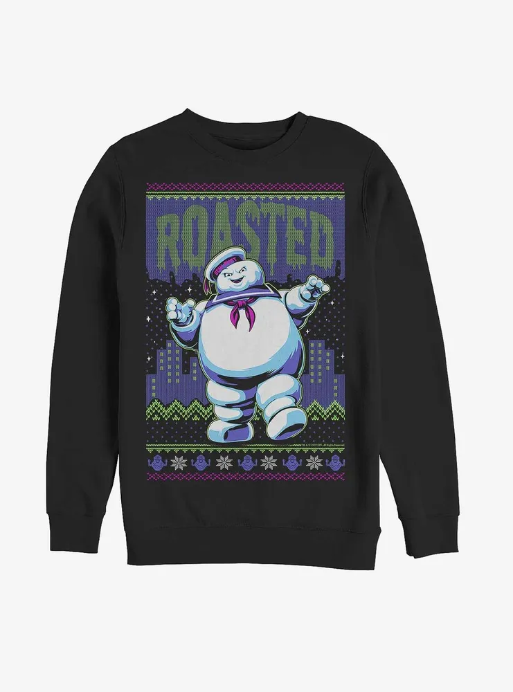 Ghostbusters Roasted Stay Puft Ugly Sweater Pattern Sweatshirt