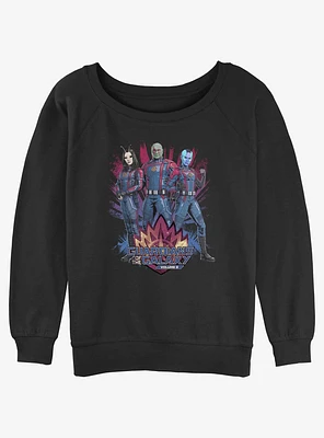 Marvel Guardians Of The Galaxy Vol. 3 Mantis Drax Nebula Girls Slouchy Sweatshirt