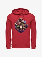 Marvel Guardians Of The Galaxy Badge Group Hoodie