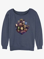 Marvel Guardians Of The Galaxy Badge Group Girls Slouchy Sweatshirt