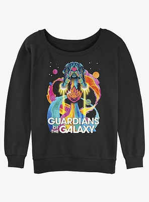 Marvel Guardians Of The Galaxy Psychedelic Ship Girls Slouchy Sweatshirt