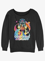 Marvel Guardians Of The Galaxy Psychedelic Ship Girls Slouchy Sweatshirt