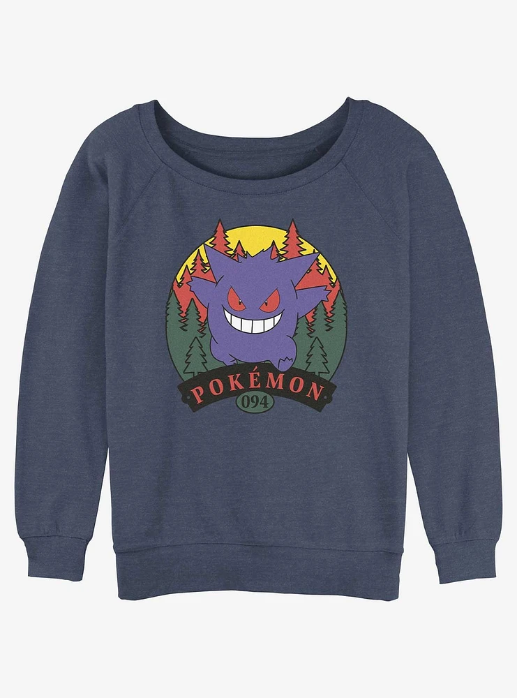 Pokemon Gengar Attack Girls Slouchy Sweatshirt